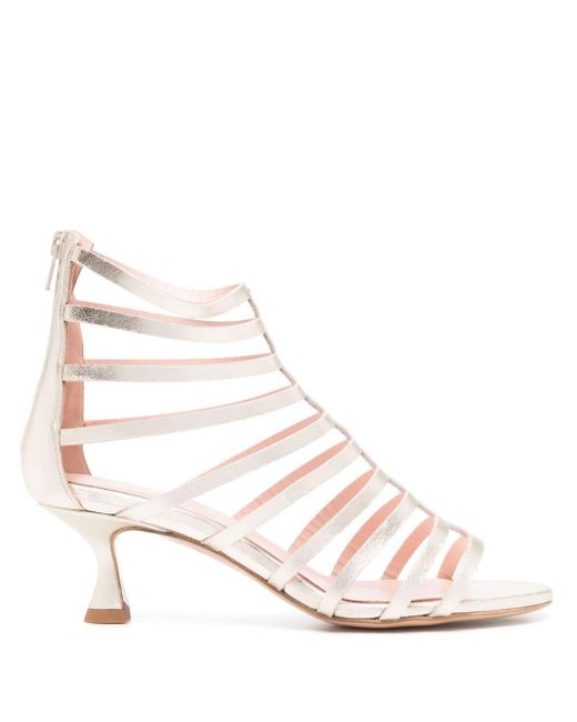 Anna F. Pink 55mm Leather Sandals