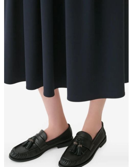 Fabiana Filippi Black Tassel-Detail Loafer Shoes