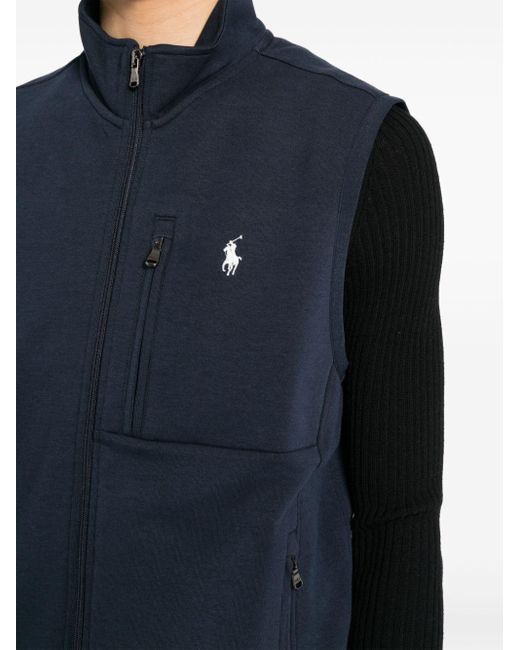 Polo Ralph Lauren Blue Logo-embroidered Jersey Gilet for men