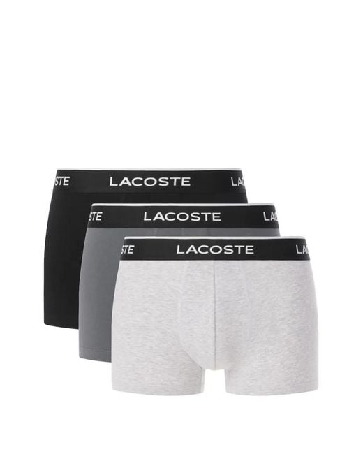 Lacoste White Logo-Waistband Boxers (Set Of Three) for men