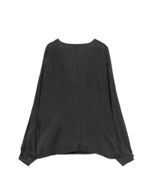 Alysi Black Button Long-Sleeve Kimono