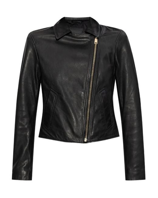 AllSaints Vela アシンメトリージップ レザージャケット Black