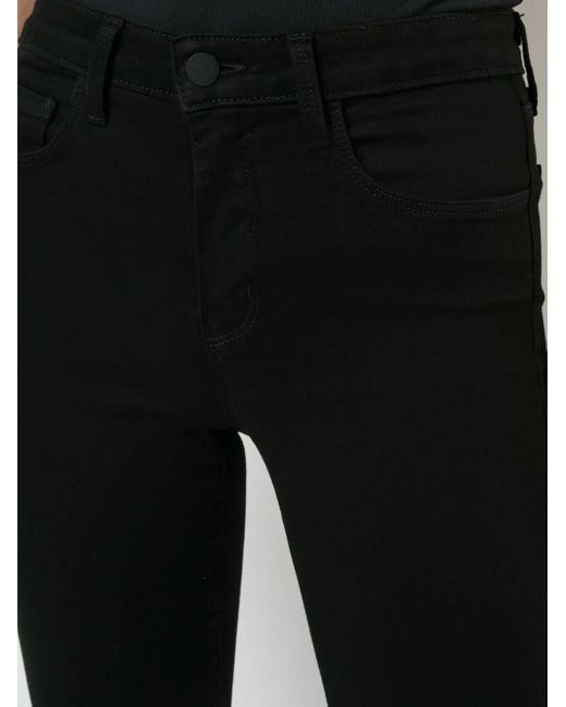 L'Agence Black High Rise Ankle Grazer Jeans