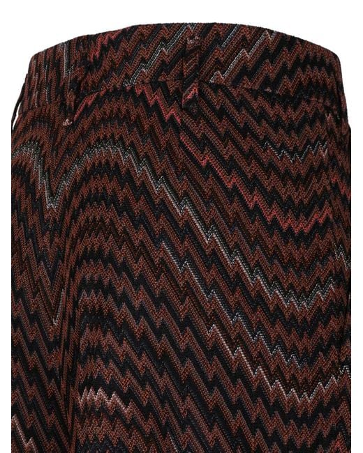 Missoni Brown Chevron-Pattern Trousers