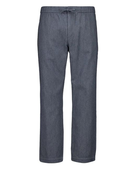 Frescobol Carioca Blue Oscar Herringbone-Pattern Trousers for men