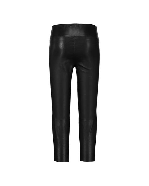SPRWMN Black Leather Cropped Legging