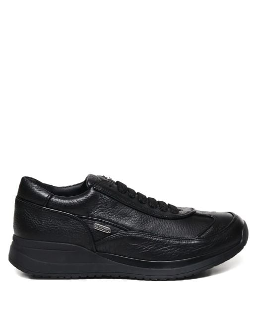 Cesare Paciotti Black Story Lace-Up Leather Sneakers for men