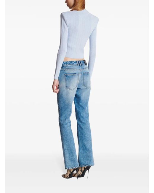 Cardigan corto in maglia di Balmain in Blue