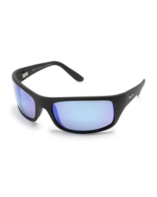 Maui Jim Blue Mirrored Rectangle-Frame Sunglasses