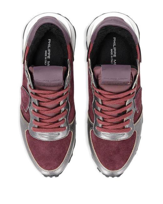 Philippe Model Brown Metallic Running Sneakers