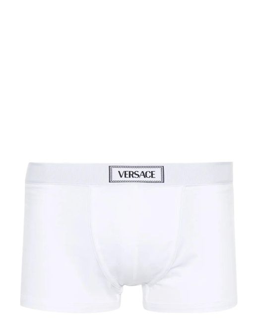 Versace White Jacquard-Logo Boxers for men