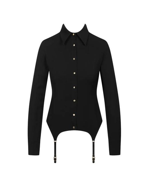 Maison Close Black Chemise À Porte-Jarretelle Et Dentelle