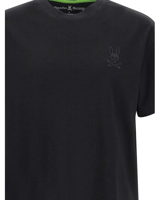 Psycho Bunny Black Oscar Embroidered Crew Neck T-Shirt for men