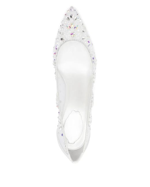 Rene Caovilla White Cinderella Pumps 80mm
