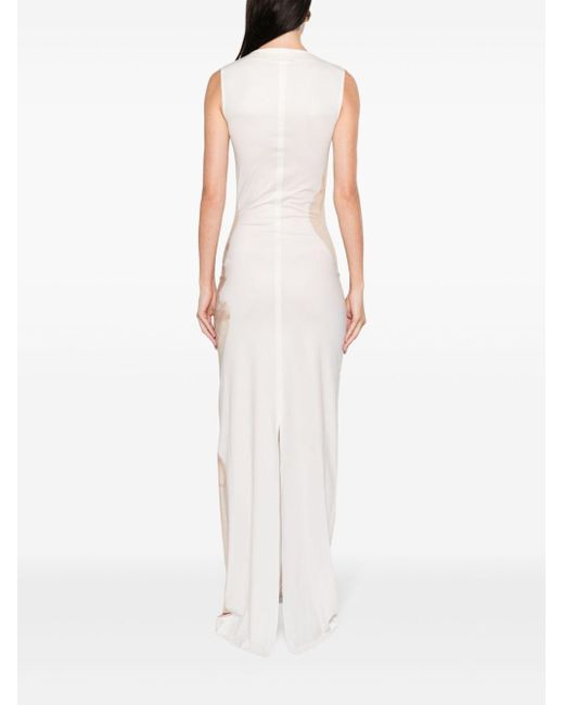 Acne White X Katerina Jebb Neutral Abstract-print Dress