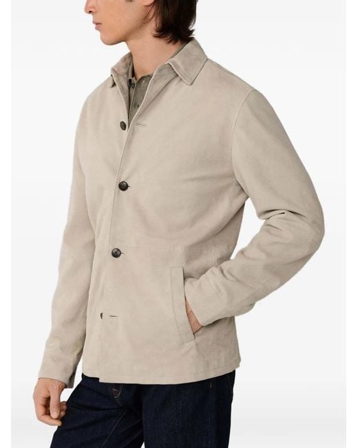 Hackett Natural Suede Overshirt for men
