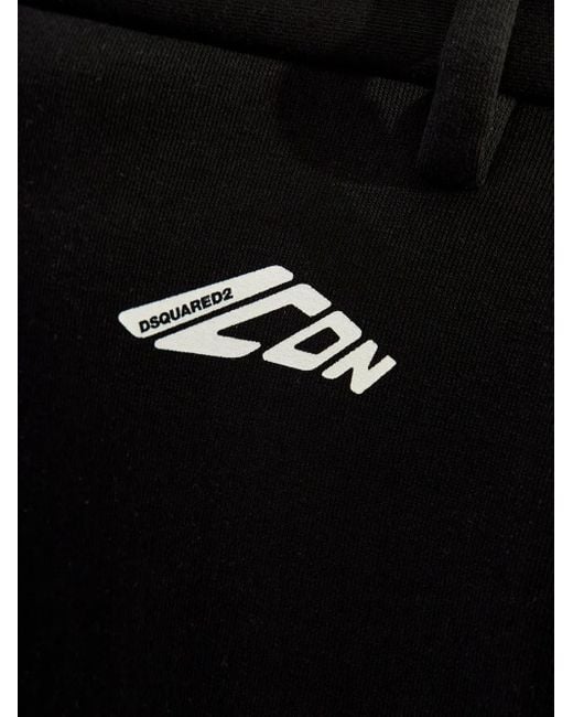 DSquared² Black Icon-Print Trousers