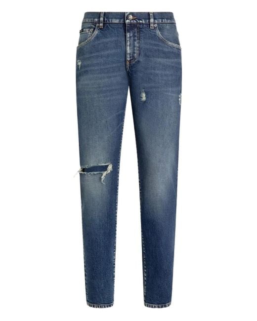 メンズ Dolce & Gabbana ダメージ ジーンズ Blue