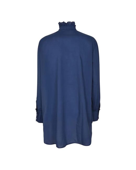 Massimo Alba Blue Ruffled Blouse