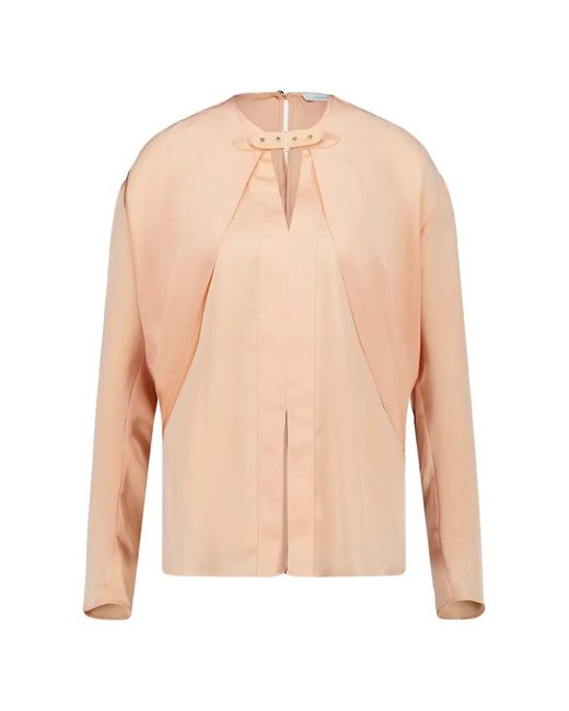 Rabanne White Satin Long-Sleeves Blouse
