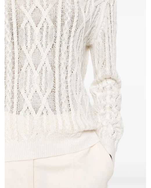 Theory White Cable-Knit Jumper