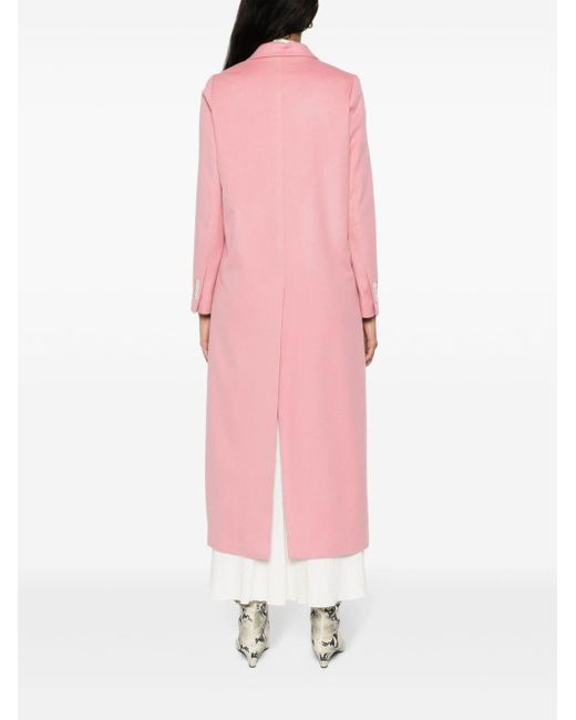 Abrigo largo de cachemira Kiton de color Pink
