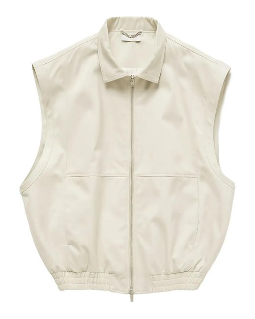 1989 STUDIO Natural Sleeveless Zip-Up Waistcoat