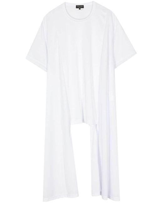 Comme des Garçons White Drop-shoulder Ruffled T-shirt for men
