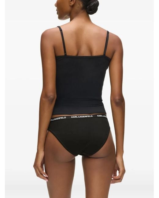 Karl Lagerfeld Black Logo-Waistband Briefs