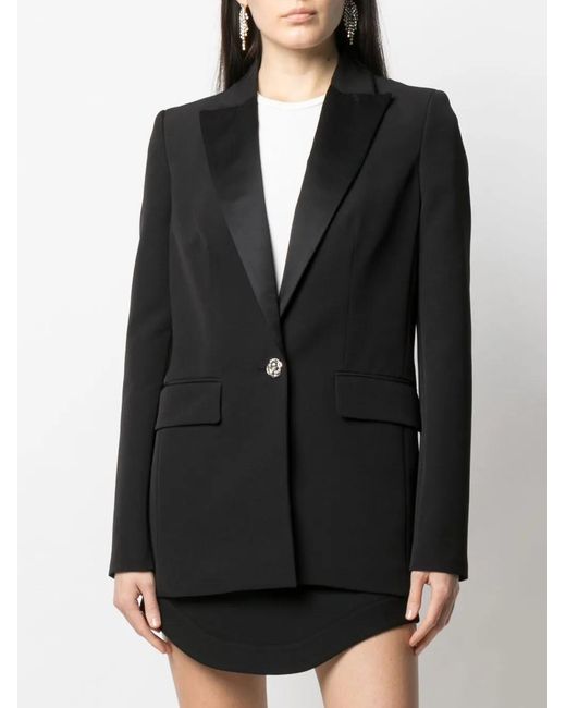 Philipp Plein Black Sequinned Tiger Single-Breasted Blazer