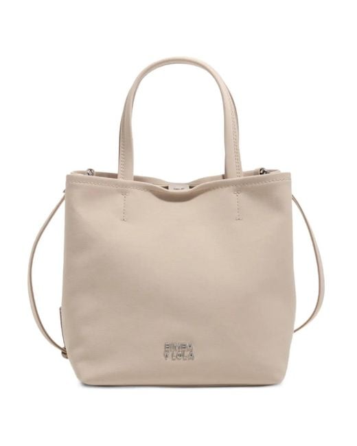 Bimba Y Lola Natural Medium Logo-Detail Tote Bag