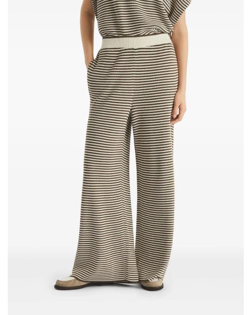 Brunello Cucinelli Natural Cotton Track Trousers