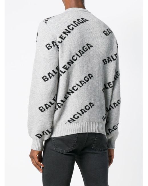 balenciaga grey logo sweater