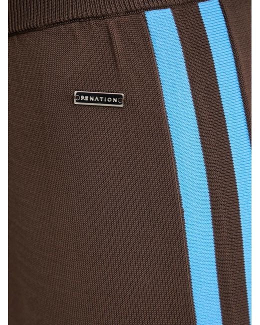 P.E Nation Brown Retreat Side-Stripe Track Pants