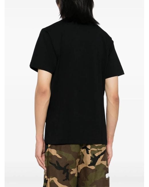 A Bathing Ape Black Logo-Print Cotton T-Shirt for men