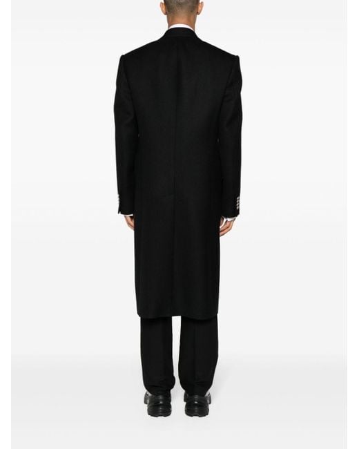 Alexander McQueen Black Wool Double-breasted Coat for men