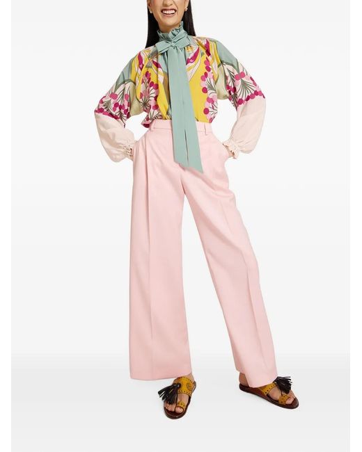 LaDoubleJ Pink Cerere Ruffled Pussy-Bow Blouse