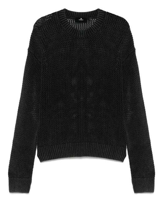 Represent Black Open-Gauge Sweater for men