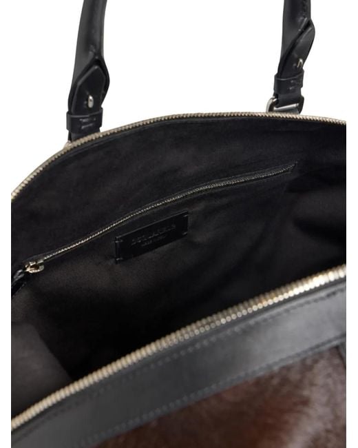 DSquared² Brown Après Ski Leather Duffle Bag for men