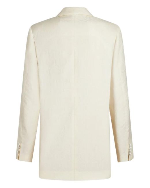Etro White Double-Breasted Jacquard Blazer