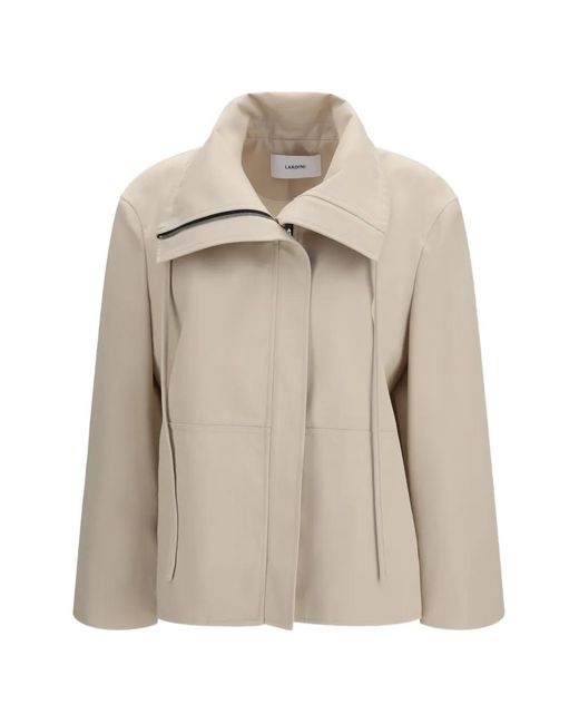 Lardini Natural Zipped Collared Jacket