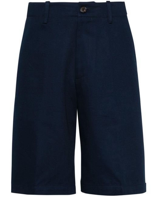 Corneliani Blue Twill Cotton Bermuda Shorts for men