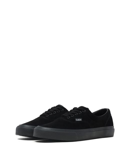 Comme des Garçons Black Logo-Embossed Suede Sneakers for men