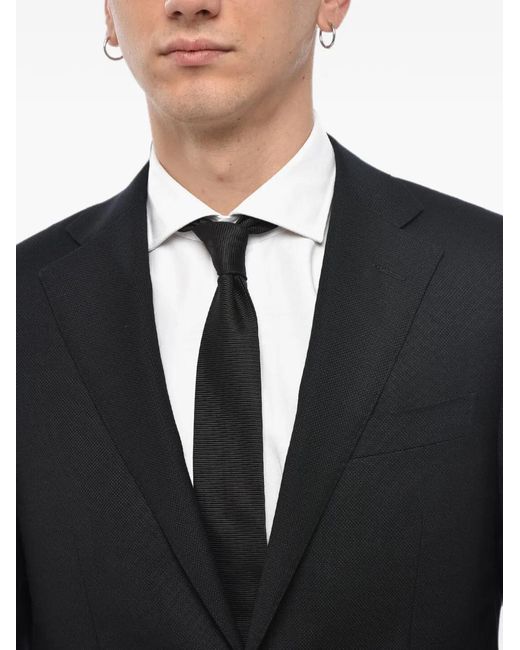 Corneliani Black Notch-Lapel Blazer for men