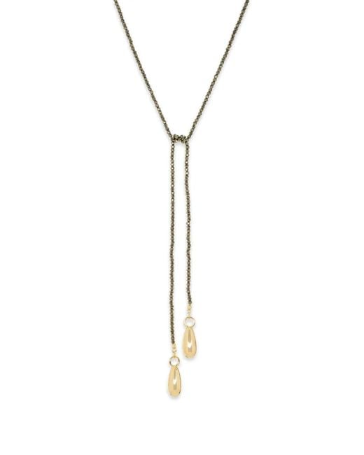 Marlyn Schiff Metallic Sage Beaded Necklace