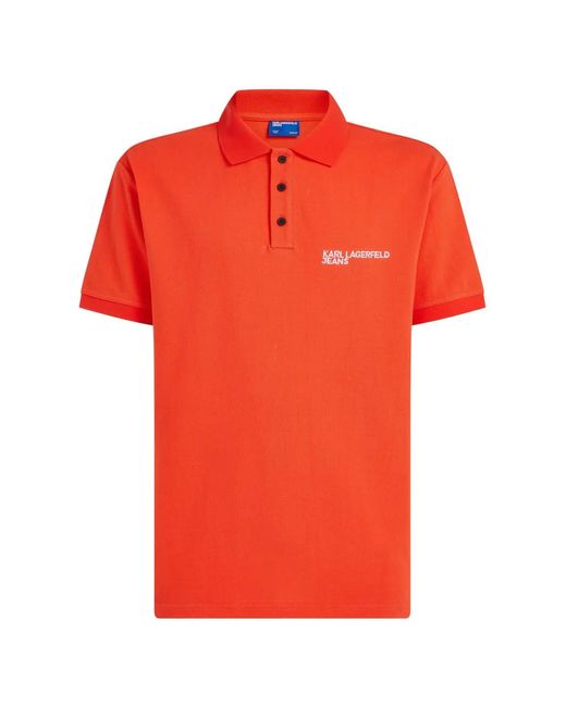 Karl Lagerfeld Orange Cotton Polo Shirt for men