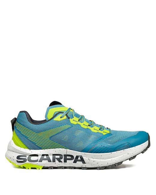 SCARPA Green Lace-Up Speckled Sole Sneakers for men