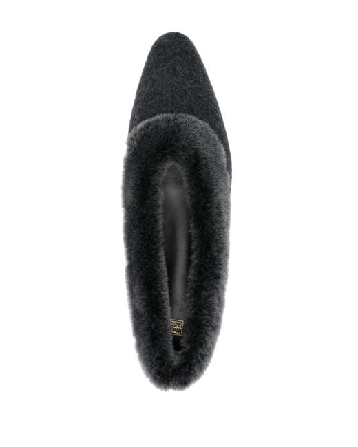 Totême  Black Shearling-Lined Ballet Flats