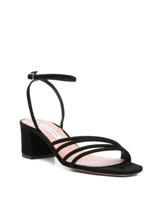 Aquazzura Black 50Mm Latour Ankle-Strap Block-Heel Sandals