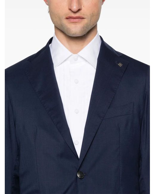 Tagliatore Blue Single-Breasted Blazer for men